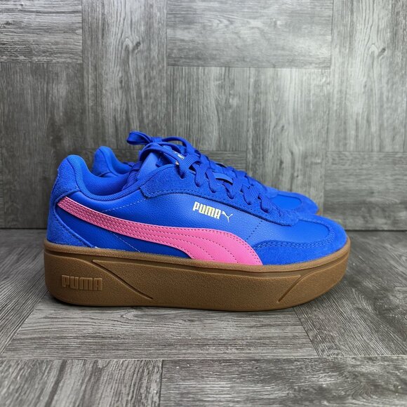 Puma Club II Era Women's size 8 Blue Pink Gum Bottom Platform Shoes - Picture 1 of 8
